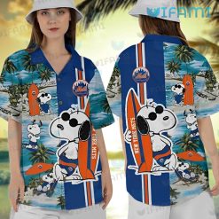 New York Mets Hawaiian Shirt Snoopy Surfing Summer Beach Mets Gift
