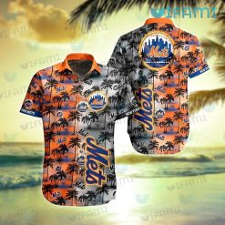 New York Mets Hawaiian Shirt Sunset Dark Coconut Tree Mets Gift