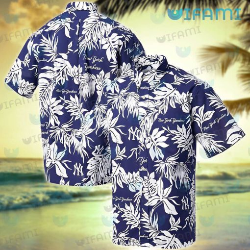 New York Yankees Hawaiian Shirt Palm Leaves Yankees Gift