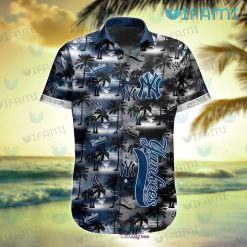 New York Yankees Hawaiian Shirt Sunset Dark Yankees Present Front