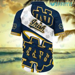 Notre Dame Hawaiian Shirt Big Logo Notre Dame Present Back