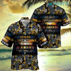 Notre Dame Hawaiian Shirt Hibiscus Palm Leaf Notre Dame Gift
