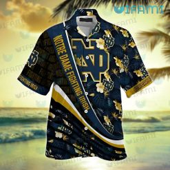 Notre Dame Hawaiian Shirt Flower Palm Leaf Notre Dame Present