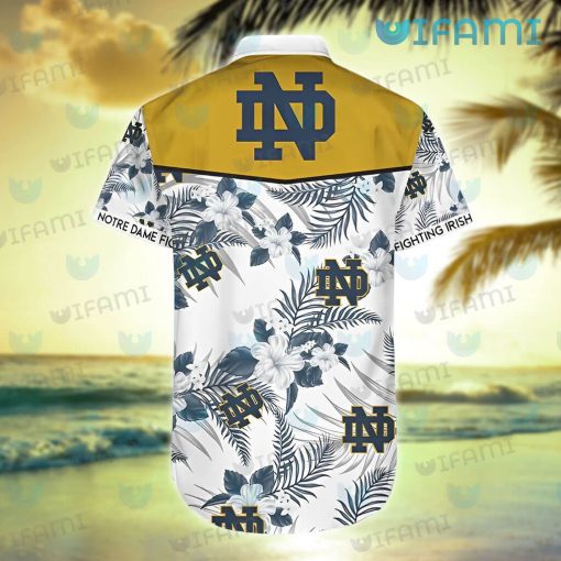 Notre Dame Hawaiian Shirt Flower Tropical Leaf Notre Dame Gift