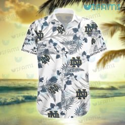 Notre Dame Hawaiian Shirt Flower Tropical Leaf Notre Dame Present Front