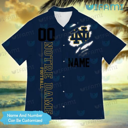 Notre Dame Hawaiian Shirt Football Helmet Personalized Notre Dame Gift