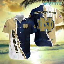 Notre Dame Hawaiian Shirt Grunge Pattern Notre Dame Gift