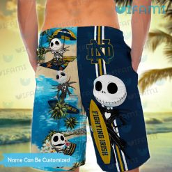 Notre Dame Hawaiian Shirt Jack Skellington Surfing Custom Notre Dame Short