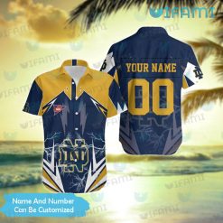 Notre Dame Hawaiian Shirt Lightning Strike Personalized Notre Dame Gift