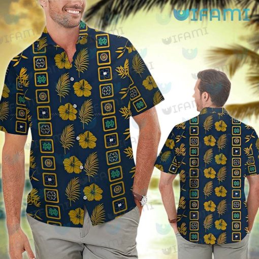 Notre Dame Hawaiian Shirt Logo History Tropical Summer Notre Dame Gift