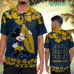 Notre Dame Hawaiian Shirt Mickey Surfboard Notre Dame Present