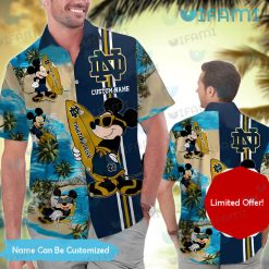 Notre Dame Hawaiian Shirt Mickey Surfing Beach Custom Notre Dame Gift