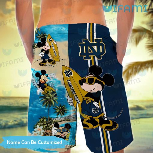 Notre Dame Hawaiian Shirt Mickey Surfing Beach Custom Notre Dame Gift