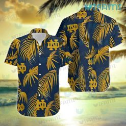 Notre Dame Hawaiian Shirt Palm Leaf Pattern Notre Dame Gift