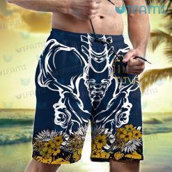 Notre Dame Hawaiian Shirt Ribcage Tropical Flower Notre Dame Short