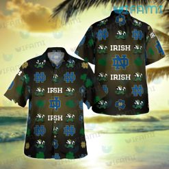 Notre Dame Hawaiian Shirt Shamrock Logo Notre Dame Gift