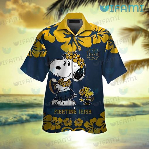 Notre Dame Hawaiian Shirt Snoopy Woodstock Notre Dame Gift