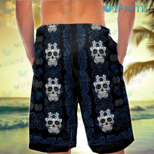 Notre Dame Hawaiian Shirt Sugar Skull Pattern Notre Dame Gift