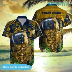 Notre Dame Hawaiian Shirt Tiki Mask Cockatoo Football Notre Dame Gift