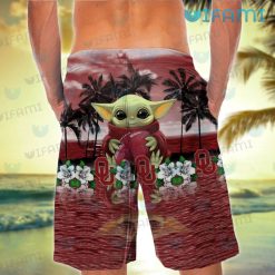 OU Hawaiian Shirt Baby Yoda Summer Beach Oklahoma Sooners Short