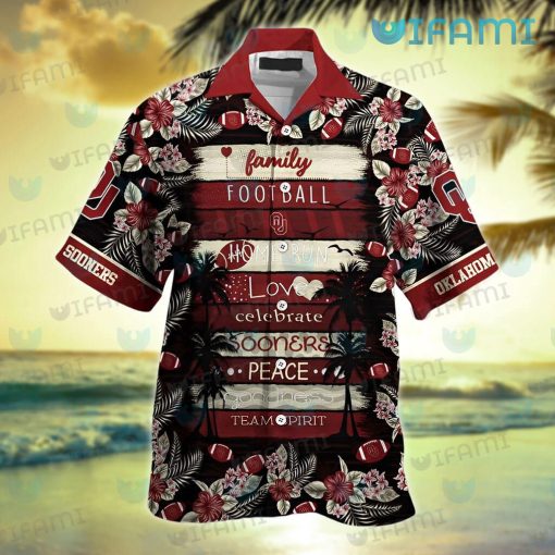 OU Hawaiian Shirt Football Love Peace Oklahoma Sooners Gift