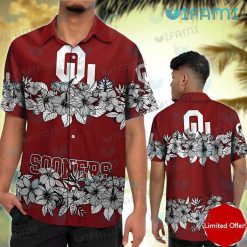 OU Hawaiian Shirt Hibiscus Pattern Oklahoma Sooners Gift