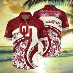 OU Hawaiian Shirt Hibiscus Tropical Leaves Oklahoma Sooners Gift