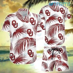 OU Hawaiian Shirt Palm Leaf Pattern Oklahoma Sooners Gift