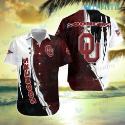 OU Hawaiian Shirt Stitches Grunge Pattern Oklahoma Sooners Gift