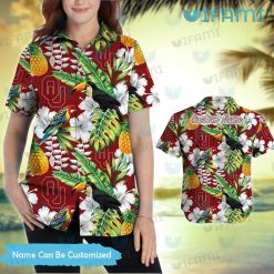 OU Hawaiian Shirt Toucan Rosella Pineapple Custom Oklahoma Sooners Present Women