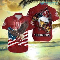 OU Hawaiian Shirt USA Flag Eagle Ripped Oklahoma Sooners Gift