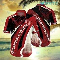 Oklahoma Sooners Hawaiian Shirt Grunge Pattern OU Sooners Gift