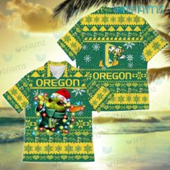 Oregon Ducks Hawaiian Shirt Baby Yoda Lights Oregon Ducks Gift