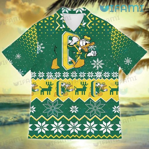 Oregon Ducks Hawaiian Shirt Christmas Pattern Oregon Ducks Gift