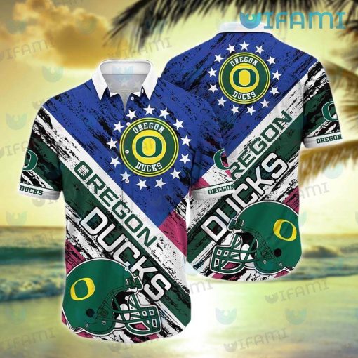 Oregon Ducks Hawaiian Shirt Football Helmet Oregon Ducks Gift