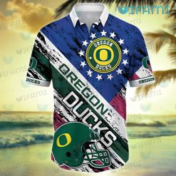 Oregon Ducks Hawaiian Shirt Football Helmet Oregon Ducks Present