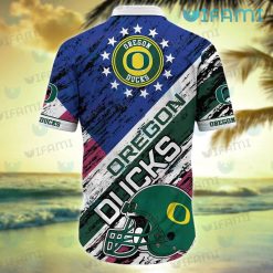 Oregon Ducks Hawaiian Shirt Football Helmet Oregon Ducks Present Back