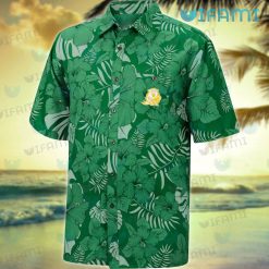 Oregon Ducks Hawaiian Shirt Green Hibiscus Tropical Leaves Oregon Ducks Present