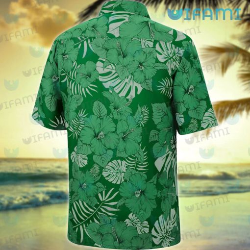 Oregon Ducks Hawaiian Shirt Green Hibiscus Tropical Leaves Oregon Ducks Gift