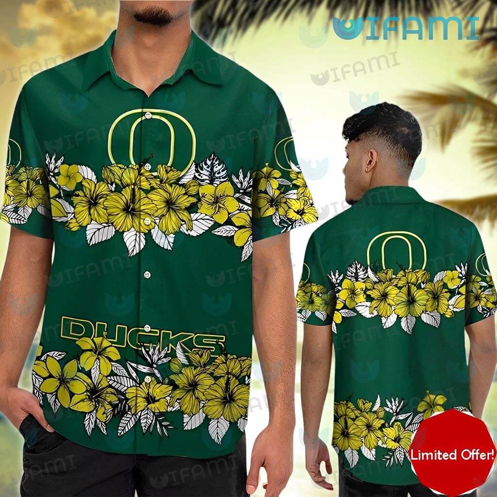 Oregon Ducks Hawaiian Shirt Plumeria Hibiscus Palm Leaf Oregon Ducks Gift -  Personalized Gifts: Family, Sports, Occasions, Trending