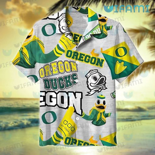 Oregon Ducks Hawaiian Shirt Logo Pattern Oregon Ducks Gift