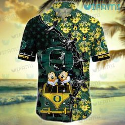 Oregon Ducks Hawaiian Shirt Mickey Minnie Coconut Tree Oregon Ducks Present