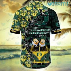 Oregon Ducks Hawaiian Shirt Mickey Minnie Coconut Tree Oregon Ducks Present Back
