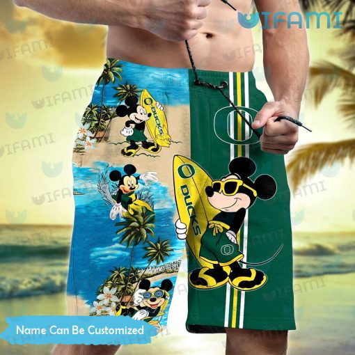 Oregon Ducks Hawaiian Shirt Mickey Surfing Beach Custom Oregon Ducks Gift