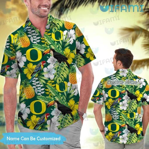 Oregon Ducks Hawaiian Shirt Parrot Toucan Pineapple Custom Oregon Ducks Gift