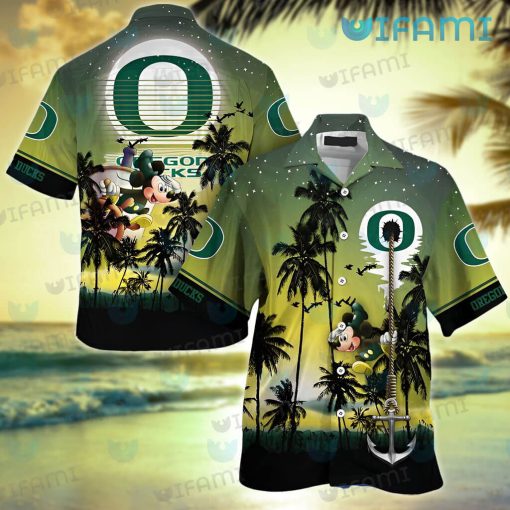 Oregon Ducks Hawaiian Shirt Pirate Mickey Oregon Ducks Gift