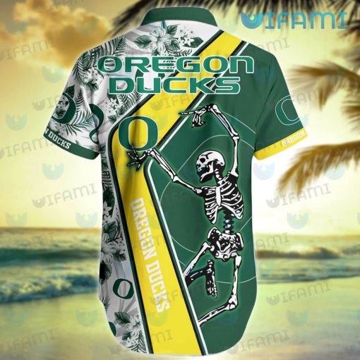 Oregon Ducks Hawaiian Shirt Skeleton Dancing Oregon Ducks Gift