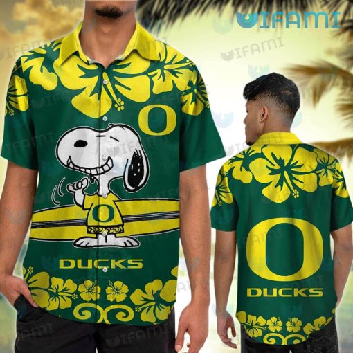 Oregon Ducks Hawaiian Shirt Snoopy Smile Surfboard Oregon Ducks Gift