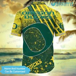 Oregon Ducks Hawaiian Shirt Stripe Grunge Pattern Custom Oregon Ducks Present Back