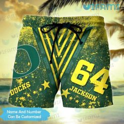 Oregon Ducks Hawaiian Shirt Stripe Grunge Pattern Custom Oregon Ducks Short